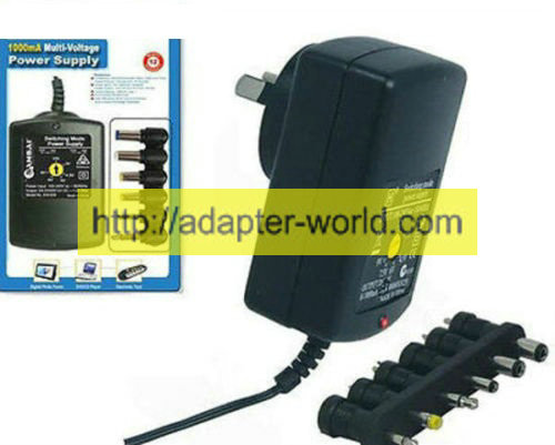 *Brand NEW* Sansai HW828 AC Multi Voltage 1000mA 3v 4.5v 5v 6v 9v 12v DC 1A Adapter POWER SUPPLY